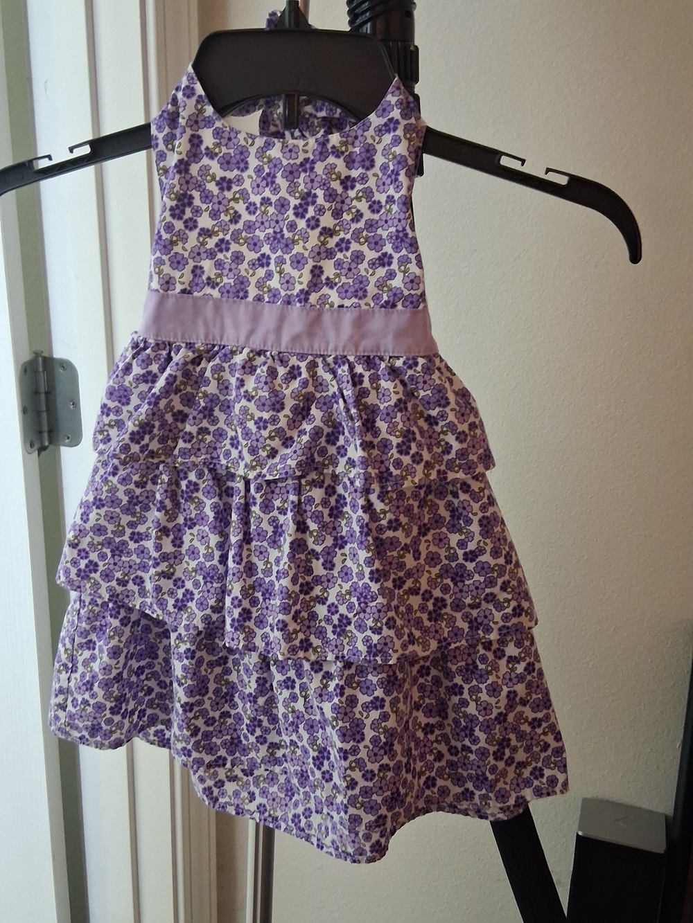 Penelope Mack Purple Floral Tiered Halter Dress